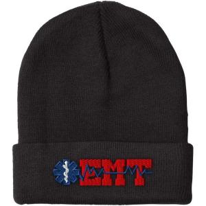imageCustom Beanies for Men EMT Paramedic Embroidery Paramedic Winter Hats for Women Acrylic Skull Cap 1 SizeBlack Design Only