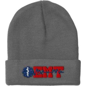 imageCustom Beanies for Men EMT Paramedic Embroidery Paramedic Winter Hats for Women Acrylic Skull Cap 1 SizeLight Grey Design Only