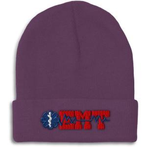 imageCustom Beanies for Men EMT Paramedic Embroidery Paramedic Winter Hats for Women Acrylic Skull Cap 1 SizePurple Design Only