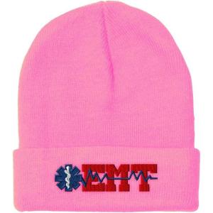 imageCustom Beanies for Men EMT Paramedic Embroidery Paramedic Winter Hats for Women Acrylic Skull Cap 1 SizeSoft Pink Design Only