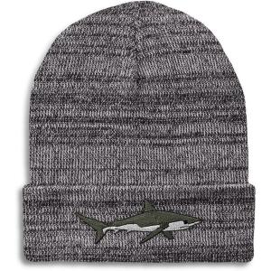 imageCustom Beanies for Men Shark Embroidery Ocean and Winter Hats for Women Acrylic Skull Cap 1 SizeHeather Grey Design Only