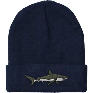 imageCustom Beanies for Men Shark Embroidery Ocean and Winter Hats for Women Acrylic Skull Cap 1 SizeNavy Design Only