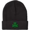 imageBeanie for Men ampamp Women Shamrock Clover Irish Ireland St Patricks Patty Embroidery Acrylic Skull Cap Hat Black Design Only