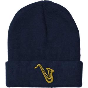 imageCustom Beanies for Men Music Instrument Saxophone Embroidery Winter Hats for Women Acrylic Skull Cap 1 SizeNavy Design Only