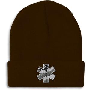 imageCustom Beanies for Men Paramedic A Embroidery Paramedic Winter Hats for Women Acrylic Skull Cap 1 SizeBrown Design Only