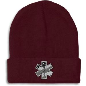 imageCustom Beanies for Men Paramedic A Embroidery Paramedic Winter Hats for Women Acrylic Skull Cap 1 SizeBurgundy Personalized Text Here