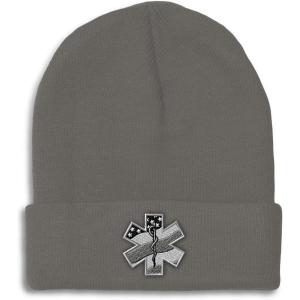imageCustom Beanies for Men Paramedic A Embroidery Paramedic Winter Hats for Women Acrylic Skull Cap 1 SizeDark Grey Design Only
