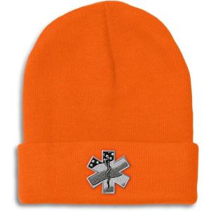 imageCustom Beanies for Men Paramedic A Embroidery Paramedic Winter Hats for Women Acrylic Skull Cap 1 SizeOrange Design Only