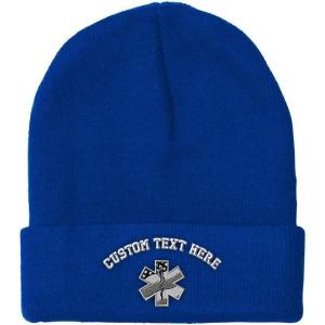 imageCustom Beanies for Men Paramedic A Embroidery Paramedic Winter Hats for Women Acrylic Skull Cap 1 SizeRoyal Blue Personalized Text Here