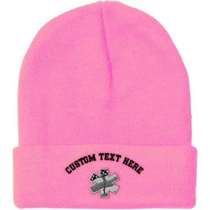 imageCustom Beanies for Men Paramedic A Embroidery Paramedic Winter Hats for Women Acrylic Skull Cap 1 SizeSoft Pink Personalized Text Here