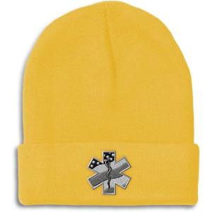 imageCustom Beanies for Men Paramedic A Embroidery Paramedic Winter Hats for Women Acrylic Skull Cap 1 SizeYellow Design Only