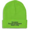 imageCustom Beanies for Men Because Im The Drummer Embroidery Winter Hats for Women Acrylic Skull Cap 1 SizeLime Design Only