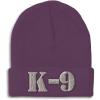 imageCustom Beanies for Men K9 Silver Logo Embroidery Letters Winter Hats for Women Acrylic Skull Cap 1 SizePurple Design Only