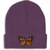 imageCustom Beanies for Men Monarch Butterfly Embroidery Insects Winter Hats for Women Acrylic Skull Cap 1 SizePurple Design Only