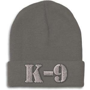 imageCustom Beanies for Men K9 Silver Logo Embroidery Letters Winter Hats for Women Acrylic Skull Cap 1 SizeDark Grey Design Only