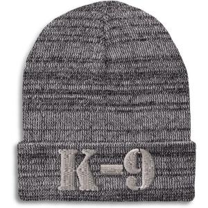 imageCustom Beanies for Men K9 Silver Logo Embroidery Letters Winter Hats for Women Acrylic Skull Cap 1 SizeHeather Grey Design Only
