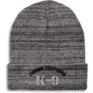 imageCustom Beanies for Men K9 Silver Logo Embroidery Letters Winter Hats for Women Acrylic Skull Cap 1 SizeHeather Grey Personalized Text Here