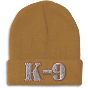 imageCustom Beanies for Men K9 Silver Logo Embroidery Letters Winter Hats for Women Acrylic Skull Cap 1 SizeKhaki Design Only