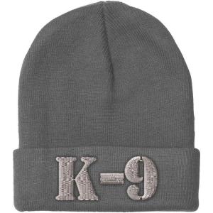 imageCustom Beanies for Men K9 Silver Logo Embroidery Letters Winter Hats for Women Acrylic Skull Cap 1 SizeLight Grey Design Only