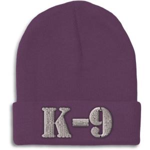 imageCustom Beanies for Men K9 Silver Logo Embroidery Letters Winter Hats for Women Acrylic Skull Cap 1 SizePurple Design Only