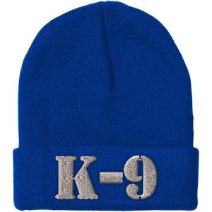 imageCustom Beanies for Men K9 Silver Logo Embroidery Letters Winter Hats for Women Acrylic Skull Cap 1 SizeRoyal Blue Design Only