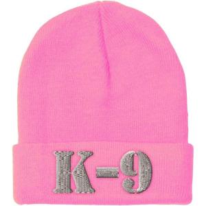 imageCustom Beanies for Men K9 Silver Logo Embroidery Letters Winter Hats for Women Acrylic Skull Cap 1 SizeSoft Pink Design Only