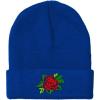 imageCustom Beanies for Men Rose Flower Style A No Border Embroidery Winter Hats for Women Skull Cap 1 SizeRoyal Blue Design Only