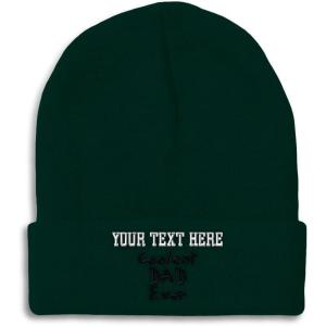 imageCustom Beanies for Men Coolest Dad Ever Black Embroidery Dad Winter Hats for Women Acrylic Skull Cap 1 SizeForest Green Personalized Text Here