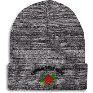 imageCustom Beanies for Men Rose Flower Style A No Border Embroidery Winter Hats for Women Skull Cap 1 SizeHeather Grey Personalized Text Here