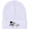 imageCustom Beanies for Men Animal Running Horses Embroidery Winter Hats for Women Acrylic Skull Cap 1 SizeWhite Design Only