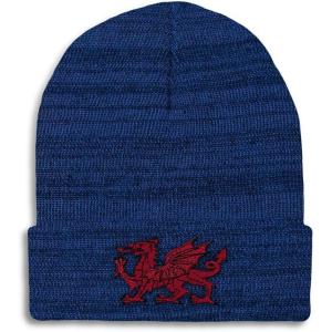 imageBeanies for Men Wales Flag Dragon Seal Embroidery Europe Winter Hats for Women Acrylic Skull Cap 1 SizeHeather Royal Blue Design Only