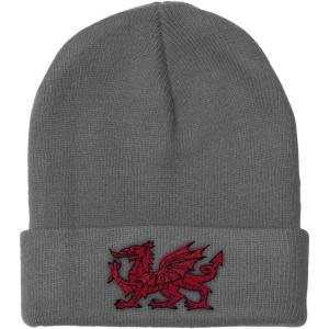 imageBeanies for Men Wales Flag Dragon Seal Embroidery Europe Winter Hats for Women Acrylic Skull Cap 1 SizeLight Grey Design Only