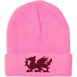 imageBeanies for Men Wales Flag Dragon Seal Embroidery Europe Winter Hats for Women Acrylic Skull Cap 1 SizeSoft Pink Design Only