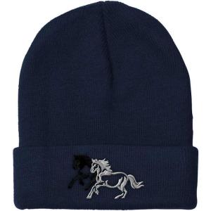imageCustom Beanies for Men Animal Running Horses Embroidery Winter Hats for Women Acrylic Skull Cap 1 SizeNavy Design Only