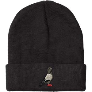 imageCustom Beanies for Men Pigeon B Embroidery Birds Winter Hats for Women Acrylic Skull Cap 1 SizeBlack Design Only
