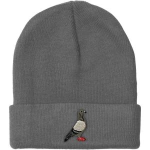 imageCustom Beanies for Men Pigeon B Embroidery Birds Winter Hats for Women Acrylic Skull Cap 1 SizeLight Grey Design Only