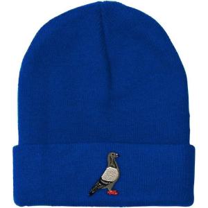 imageCustom Beanies for Men Pigeon B Embroidery Birds Winter Hats for Women Acrylic Skull Cap 1 SizeRoyal Blue Design Only