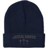 imageCustom Beanies for Men Jesus Saves Gray Embroidery Christian Winter Hats for Women Acrylic Skull Cap 1 SizeNavy Design Only
