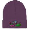 imageCustom Beanies for Men PreHistoric Dinosaurs Embroidery Winter Hats for Women Acrylic Skull Cap 1 SizePurple Design Only