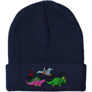 imageCustom Beanies for Men PreHistoric Dinosaurs Embroidery Winter Hats for Women Acrylic Skull Cap 1 SizeNavy Design Only