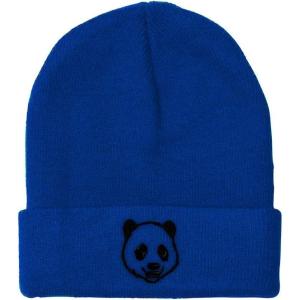 imageBeanies for Men Panda Bear Face Embroidery Wild Animals Winter Hats for Women Acrylic Skull Cap 1 SizeRoyal Blue Design Only