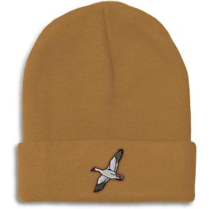 imageCustom Beanies for Men Snow Goose Embroidery Birds Winter Hats for Women Acrylic Skull Cap 1 SizeKhaki Design Only