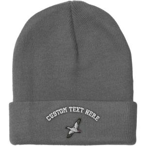 imageCustom Beanies for Men Snow Goose Embroidery Birds Winter Hats for Women Acrylic Skull Cap 1 SizeLight Grey Personalized Text Here