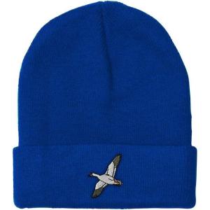 imageCustom Beanies for Men Snow Goose Embroidery Birds Winter Hats for Women Acrylic Skull Cap 1 SizeRoyal Blue Design Only
