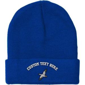 imageCustom Beanies for Men Snow Goose Embroidery Birds Winter Hats for Women Acrylic Skull Cap 1 SizeRoyal Blue Personalized Text Here