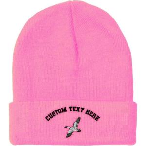imageCustom Beanies for Men Snow Goose Embroidery Birds Winter Hats for Women Acrylic Skull Cap 1 SizeSoft Pink Personalized Text Here