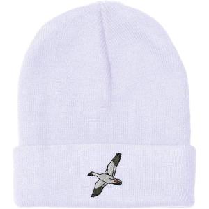 imageCustom Beanies for Men Snow Goose Embroidery Birds Winter Hats for Women Acrylic Skull Cap 1 SizeWhite Design Only