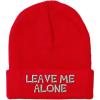 imageCustom Beanies for Men Leave Me Alone Embroidery Anger Winter Hats for Women Acrylic Skull Cap 1 SizeRed Design Only