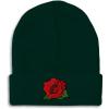imageCustom Beanies for Men Red Rose Style B Embroidery Flowers Winter Hats for Women Acrylic Skull Cap 1 SizeForest Green Design Only