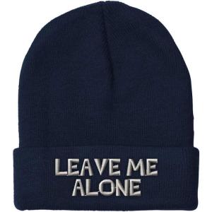 imageCustom Beanies for Men Leave Me Alone Embroidery Anger Winter Hats for Women Acrylic Skull Cap 1 SizeNavy Design Only